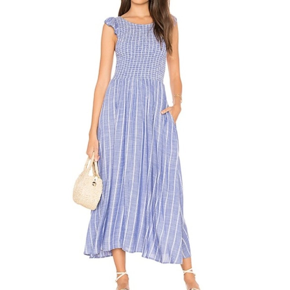 Free People chambray butterflies midi dress